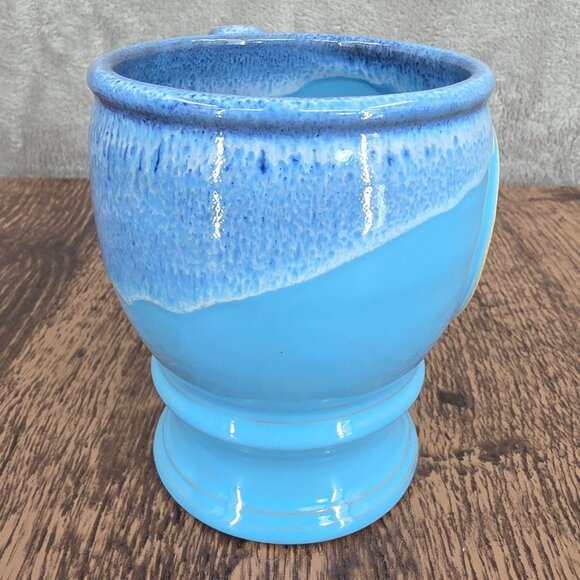 Bones Coffee Company Shark Bite Mug Blue Handmade USA Deneen Pottery 2021 Rare - Picture 8 of 11